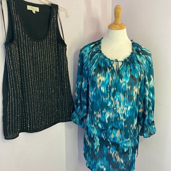 Olive & Oak Beaded Top & Susan Graver Top, Size XS, Set of 2 - Picture 1 of 15